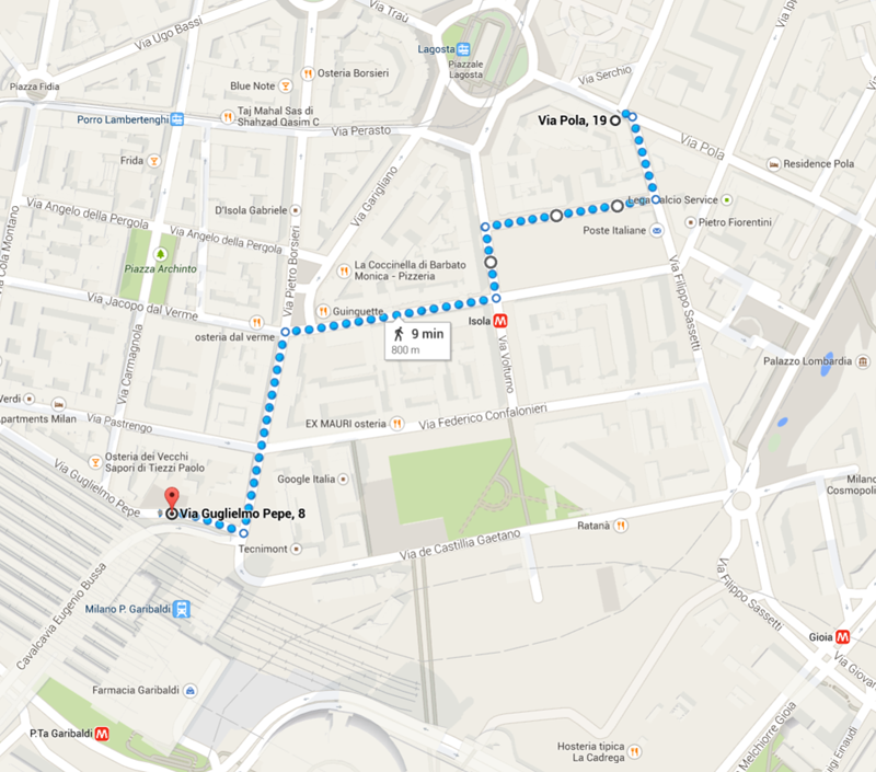 Come raggiungere la stazione Garibaldi da via Pola Raggiungere Garibaldi da via Pola